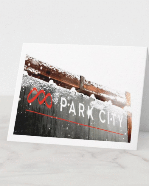 Snowy Park City Mountain Sign