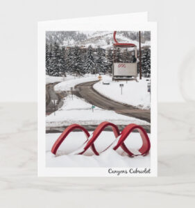 Canyons cabriolet, mountain town, ski town, snow, ski gifts, cards
