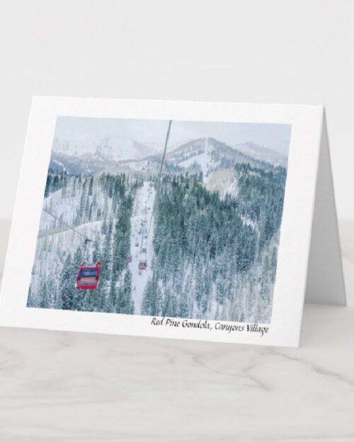 red pine gondola, park city mountain, ski season, ski gift, greeting cards, snow, mountains