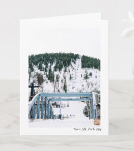 park city, ski town, snow, ski gifts, greeting cards
