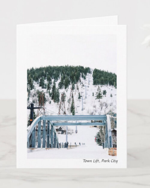 park city, ski town, snow, ski gifts, greeting cards